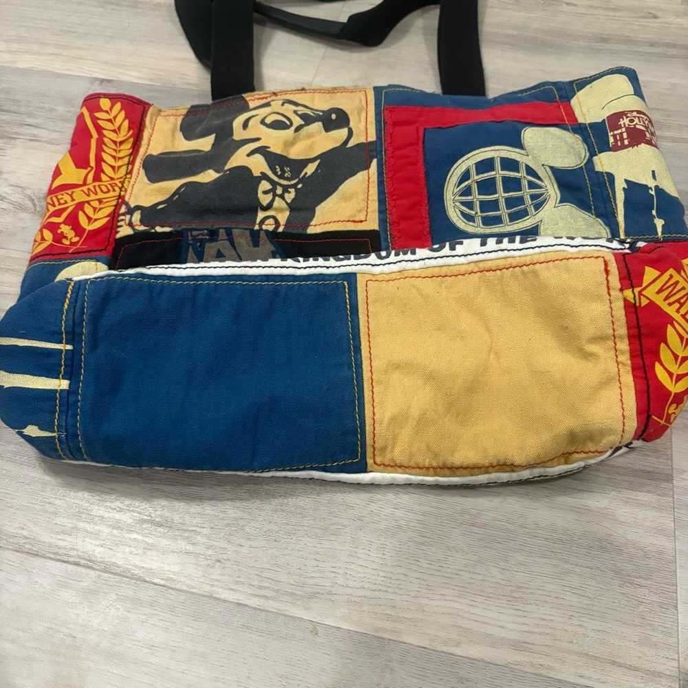 Vintage Walt Disney World The Vacation Kingdom of the World Patchwork Tote Bag - Picture 5 of 6